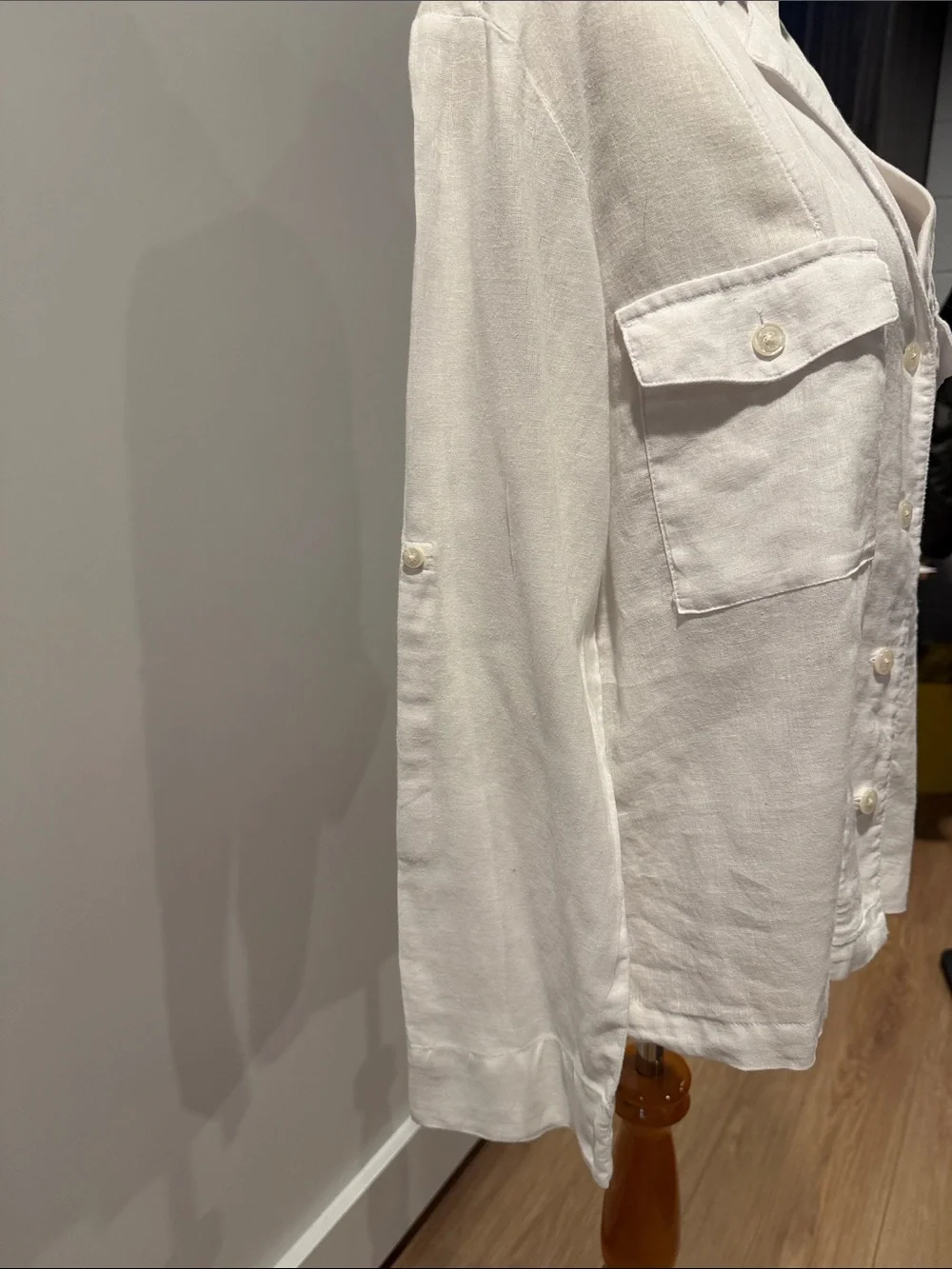 J. Crew White linen blend Button-Down Shirt - Lightweight Linen Look